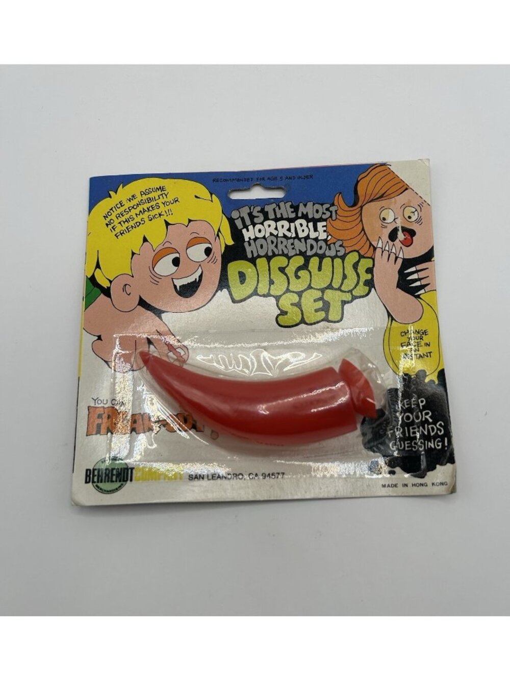 Vintage Behrendt Horn Red Disguise Set New Old Stock Halloween Devil Horn Vntg - Picture 1 of 7